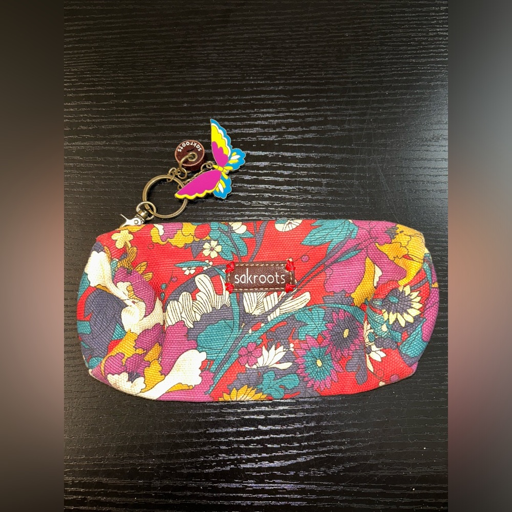 Sakroots Artist Purses Women’s Mini Bag Flower Power Clip On Butterfly 4.5x8.5”